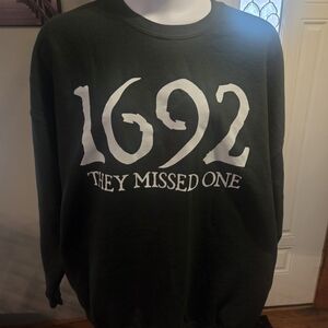 Gildan Dark Green Crewneck Sweater with White Print
